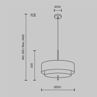 Maytoni Pendelleuchte Bergamo Metall Schwarz MOD613PL-05GR m