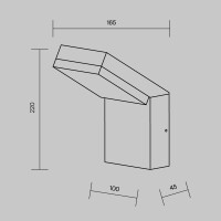 Outdoor Wandleuchte Paso Aluminium Schwarz O595WL-L12B3K mit