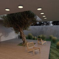 Outdoor Deckenleuchte Zon IP Aluminium und Kunststoff Schwar