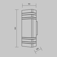 Outdoor Wandleuchte Unter den Linden Aluminium Schwarz O578W