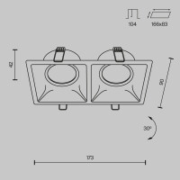 Technical Einbauleuchte Dot Aluminium Schwarz DL029-2-02B mi