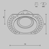 Technical Einbauleuchte Dot Aluminium Schwarz DL042-01-RD-B 