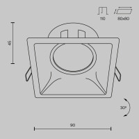 Technical Einbauleuchte Dot Aluminium Weiß DL029-2-01W