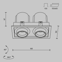 Technical Einbauleuchte Hidden Aluminium und Kunststoff Schw