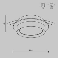 Technical Einbauleuchte Hoop Aluminium und Kunststoff Schwar