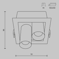 Technical Einbauleuchte Magnum Aluminium Schwarz DL094-02-7W