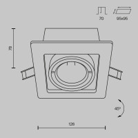 Technical Einbauleuchte Metal Modern Metall Weiß DL008