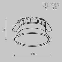 Technical Einbauleuchte Okno Aluminium und Kunststoff Wei&sz