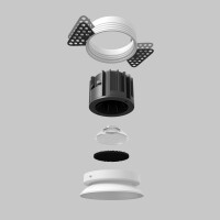Technical Einbauleuchte Round Aluminium Weiß DL058-12W