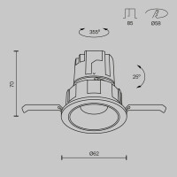 Technical Einbauleuchte Wise Aluminium und Kunststoff Wei&sz
