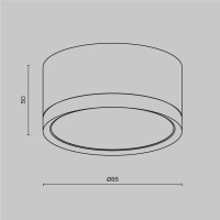 Technical Deckenleuchte Hoop Aluminium und Kunststoff Schwar