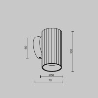Technical Wandleuchte Calipso Aluminium Weiß C106WL-01