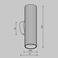 Technical Wandleuchte Calipso Aluminium Messing C106WL-02-GU
