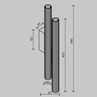 Technical Wandleuchte Calipso Aluminium Schwarz C082WL-24W2.