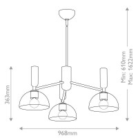 Alora Mood Jude Kronleuchter  Schwarz ALM-JUDE3-MB-CL 5