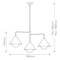 Alora Mood Remyck Kronleuchter  Goldfarben ALM-REMYCK3-GD 6