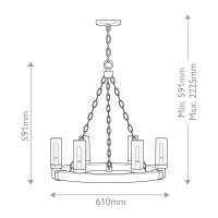 Hinkley Sawyer Kronleuchter  Holzfarben HK-SAWYER6-SQ 6