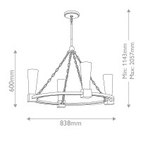 Elstead Elstead Lighting Kristy Kronleuchter  Goldfarben KRI