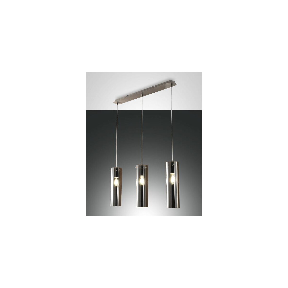 Fabas Luce Sintesi Pendelleuchte Ersatzglas Metall und Borsilicatglas Grau transparent