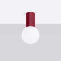 Sollux Plafond HALO burgunderrot IP44 2