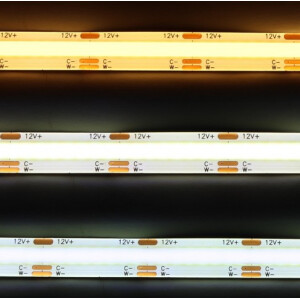 LED COB CCT Strip5m 608 LED/m IP65 12v DC 2800-7000K