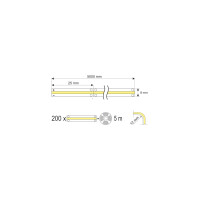 LED COB Strip5m 608 LED/m IP65 12v DC 3000K 4