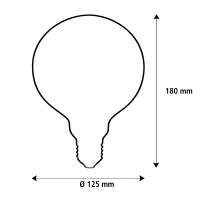 LED Globe 125 Fire Flame up klar E27 1 W 60 Lm 5