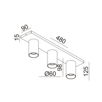 Fabas Luce Flores Strahler 3801-83-115 Schwarzchrome IP20 2
