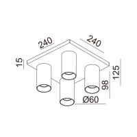 Fabas Luce Flores Deckenleuchte 3801-84-115 Schwarzchrome IP