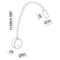 Fabas Luce Flux Wandleuchte 3802-21-101 Schwarz IP20 2