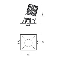 Fabas Luce Toodle Quadratische Symmetrische Einbauleuchte Ei