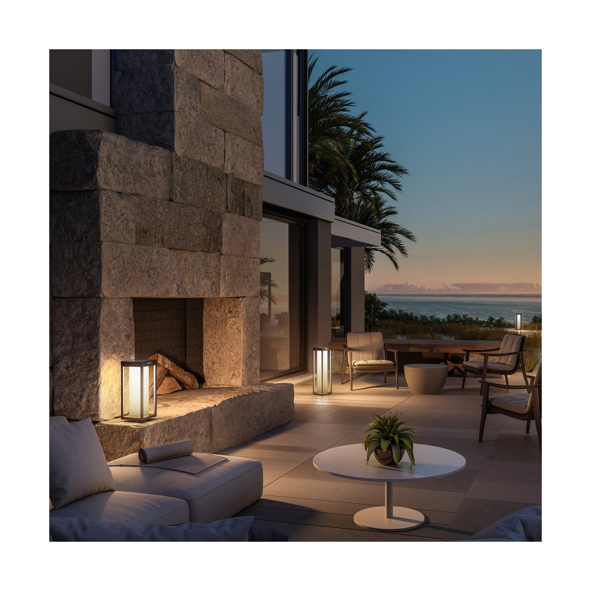 6976853441373 - Klewe Radia Mini Moon Akku Solarleuchte graphitgrau