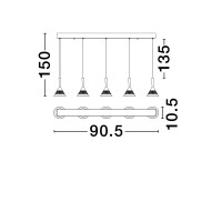 Nova Luce 9186964 PALUZ Pendelleuchte Schwarz / Rose Gold 7
