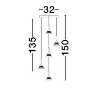 Nova Luce 9186965 PALUZ Pendelleuchte Schwarz / Rose Gold 7