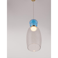 Nova Luce 9030547 PLUMA Pendelleuchte Gold/Blau/Rauch 6