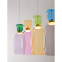Nova Luce 9030548 PLUMA Pendelleuchte Grün/Gelb/Pink/Bl