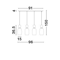 Nova Luce 9030548 PLUMA Pendelleuchte Grün/Gelb/Pink/Bl