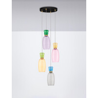 Nova Luce 9030549 PLUMA Pendelleuchte Grün/Gelb/Pink/Bl
