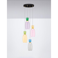 Nova Luce 9030549 PLUMA Pendelleuchte Grün/Gelb/Pink/Bl