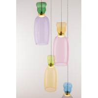 Nova Luce 9030549 PLUMA Pendelleuchte Grün/Gelb/Pink/Bl