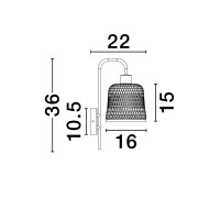 Nova Luce 9001088 INTRA Wandleuchte Natur/Schwarz 7