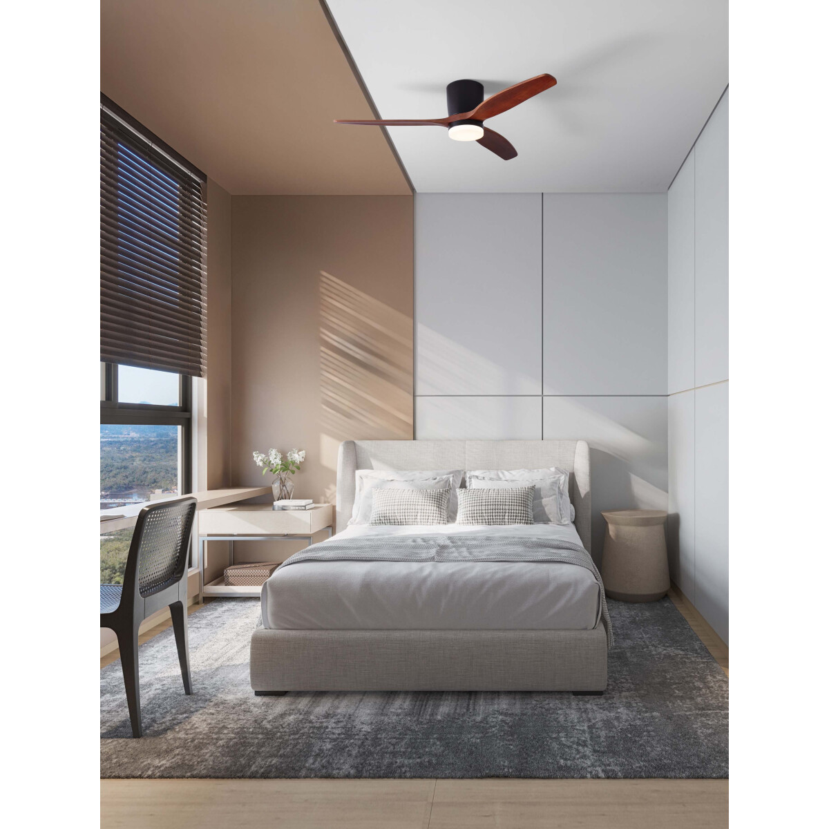Nova Luce 9952374 ALOA Ventilator Schwarz/Braun