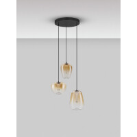 Nova Luce 9009177 OBLO Pendelleuchte Schwarz / Amber 3