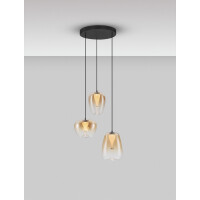 Nova Luce 9009177 OBLO Pendelleuchte Schwarz / Amber 4