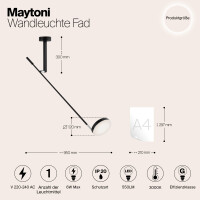 Maytoni AurinaLux Wandleuchte MOD070WL-L6B3K 3