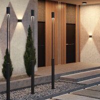 Outdoor NirenaLux Wandleuchte schwarz O572WL-L6B 3