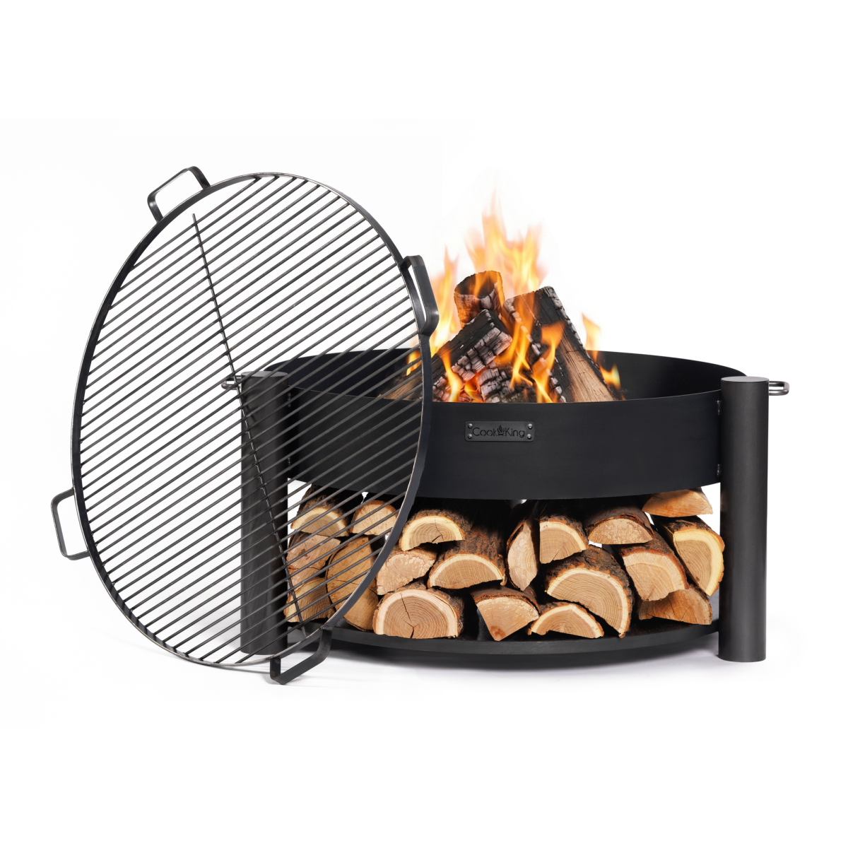 SET: Feuerschale „MONTANA“ 80 cm mit Grillrost 80 cm mit 4 Griffen