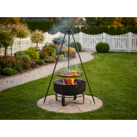 SET: Feuerschale XXL „VIKING“ 80 cm mit Schwenkg