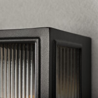 Carpi Wandleuchte mittel gestreiftes Glas und Sensor schwarz