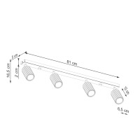 Sollux SL.2382 Deckenleuchte KARBON 4L himmelblau 8